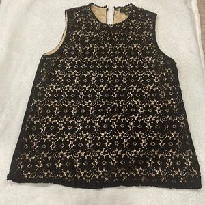 Women’s Espresso lace overlay sleeveless blouse